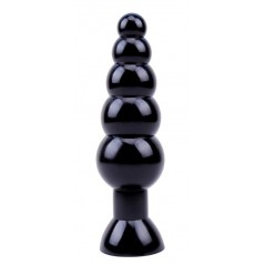 Plug Anal A Ventouse - Bead Noir Large - 5 Boules - Waterproof - 16 cm / Ø De 2 Cm A 5,2 Cm - Chisa Novelties