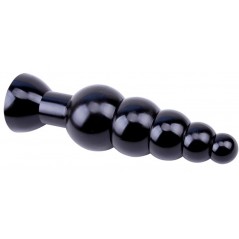 Plug Anal A Ventouse - Bead Noir Large - 5 Boules - Waterproof - 16 cm / Ø De 2 Cm A 5,2 Cm - Chisa Novelties