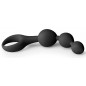 Chapelet Anal Triple Teaser Noir - 3 Billes En Forme De Gouttes - Flexible - Etanche - 11cm / Ø De 1,8 cm A 3,3 cm - Easy Toys