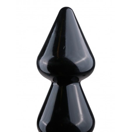Chapelet Anal Links-X Noir - 5 Billes En Forme De Gouttes - Semi Rigide - Etanche - 33 cm / Ø 6 cm - Master Series