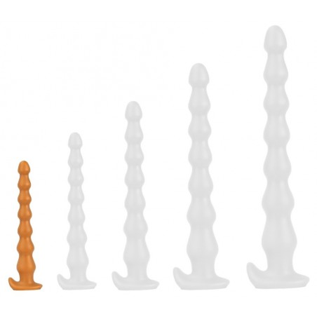 Plug Anal Flexible - Chap Beads S Orange - 7 Boules - Waterproof - 22 cm / Ø De 2 Cm A 3 Cm - TheAssGasm