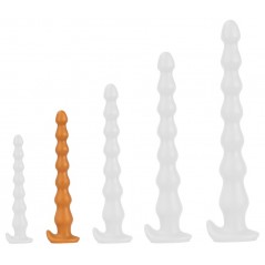 Plug Anal Flexible - Chap Beads M Orange - 7 Boules - Waterproof - 27 cm / Ø De 3 Cm A 4,5 Cm - TheAssGasm