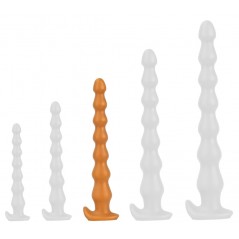 Plug Anal Flexible - Chap Beads L Orange - 7 Boules - Waterproof - 34 cm / Ø De 3,5 Cm A 5,5 Cm - TheAssGasm