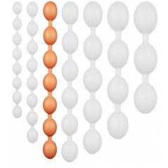 Chapelet Anal Bolz L Orange - Taille Large - 7 Boules Souples - Flexible - Etanche - 61 cm / Ø 5,7 cm - TheAssGasm