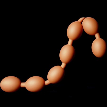 Chapelet Anal Bolz L Orange - Taille Large - 7 Boules Souples - Flexible - Etanche - 61 cm / Ø 5,7 cm - TheAssGasm