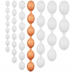 Chapelet Anal Bolz XL Orange - Taille XL - 6 Boules Souples - Flexible - Etanche - 62 cm / Ø 6,7 cm - TheAssGasm