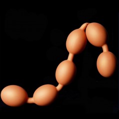 Chapelet Anal Bolz XL Orange - Taille XL - 6 Boules Souples - Flexible - Etanche - 62 cm / Ø 6,7 cm - TheAssGasm