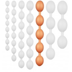 Chapelet Anal Bolz XXL Orange - Taille XXL - 5 Boules Souples - Flexible - Etanche - 60 cm / Ø 7,7 cm - TheAssGasm