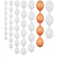 Chapelet Anal Bolz XXXL Orange - Taille 3 XL - 4 Boules Souples - Flexible - Etanche - 54 cm / Ø 8,7 cm - TheAssGasm