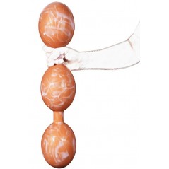 Chapelet Anal Bolz XXXXL Orange - Taille 4 XL - 3 Boules Souples - Flexible - Etanche - 44 cm / Ø 9,7 cm - TheAssGasm