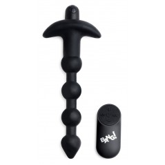 Plug Anal Vibrant Beads Vibes Noir - Chapelet de 4 Boules - Télécommandé - USB - Waterproof - 17 cm / Ø 2,6 Cm à 2,8 Cm - Bang!