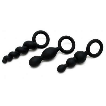 Coffret 3 godes anal Satisfyer Plug Noir